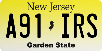 NJ license plate A91IRS