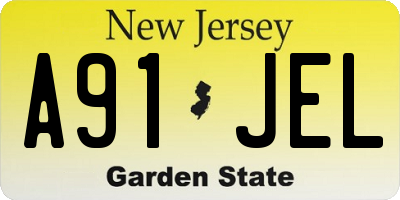 NJ license plate A91JEL