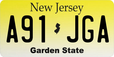 NJ license plate A91JGA