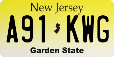 NJ license plate A91KWG