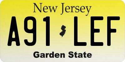 NJ license plate A91LEF