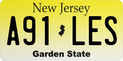 NJ license plate A91LES
