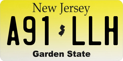 NJ license plate A91LLH