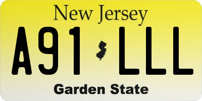 NJ license plate A91LLL