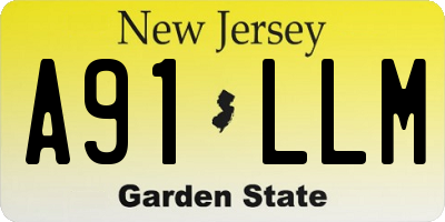 NJ license plate A91LLM