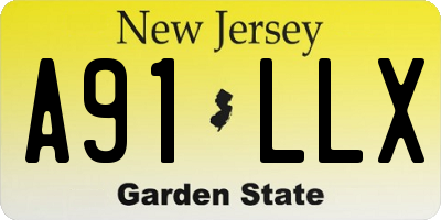 NJ license plate A91LLX
