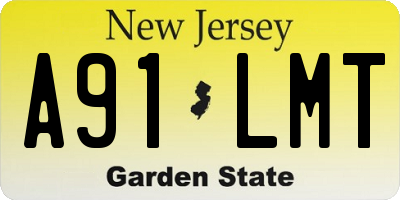 NJ license plate A91LMT