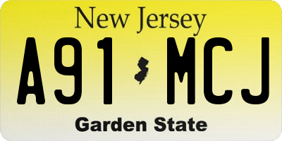 NJ license plate A91MCJ