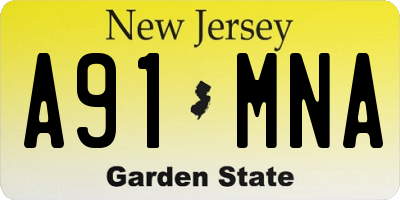 NJ license plate A91MNA