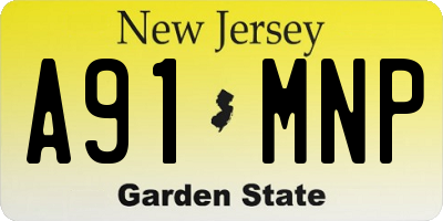 NJ license plate A91MNP
