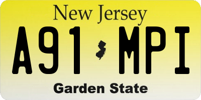 NJ license plate A91MPI