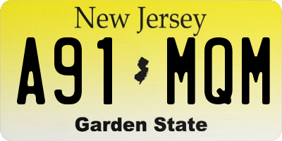 NJ license plate A91MQM