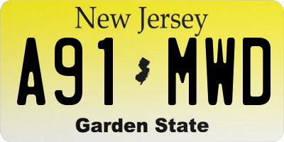 NJ license plate A91MWD