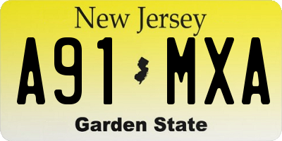 NJ license plate A91MXA
