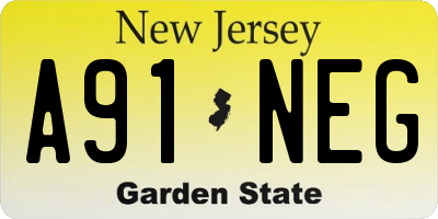 NJ license plate A91NEG