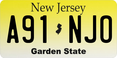 NJ license plate A91NJO