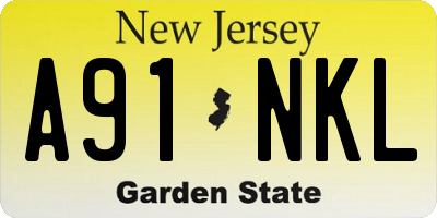 NJ license plate A91NKL