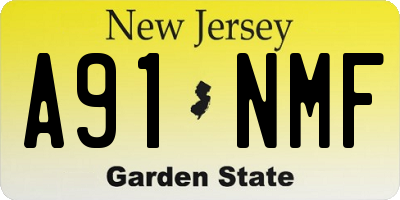 NJ license plate A91NMF