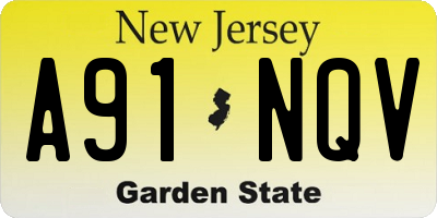 NJ license plate A91NQV