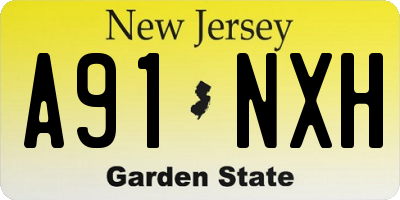 NJ license plate A91NXH