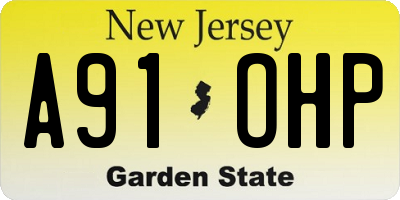 NJ license plate A91OHP