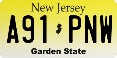 NJ license plate A91PNW