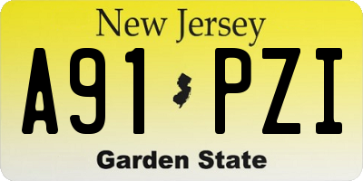 NJ license plate A91PZI