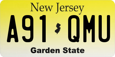 NJ license plate A91QMU