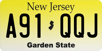 NJ license plate A91QQJ