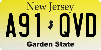 NJ license plate A91QVD