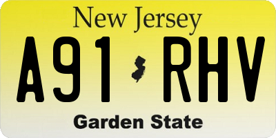NJ license plate A91RHV