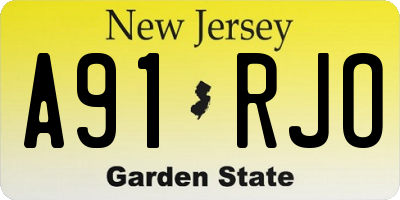 NJ license plate A91RJO