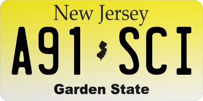 NJ license plate A91SCI