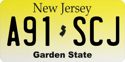 NJ license plate A91SCJ