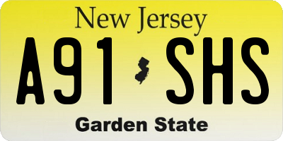 NJ license plate A91SHS