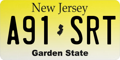 NJ license plate A91SRT