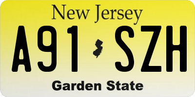 NJ license plate A91SZH
