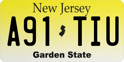 NJ license plate A91TIU