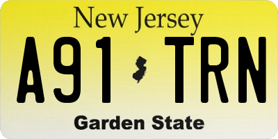 NJ license plate A91TRN