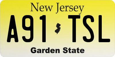 NJ license plate A91TSL