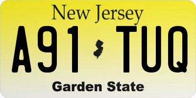 NJ license plate A91TUQ