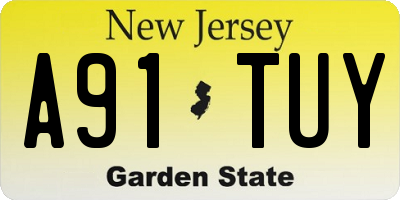 NJ license plate A91TUY
