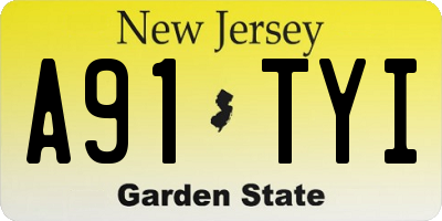 NJ license plate A91TYI