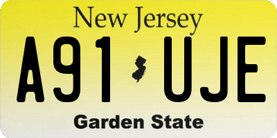 NJ license plate A91UJE