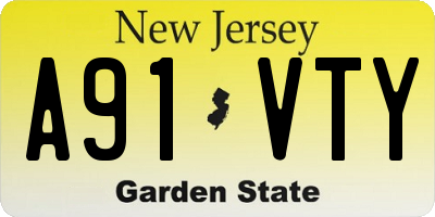 NJ license plate A91VTY