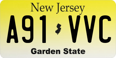NJ license plate A91VVC
