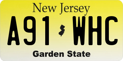 NJ license plate A91WHC