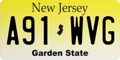NJ license plate A91WVG