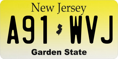 NJ license plate A91WVJ