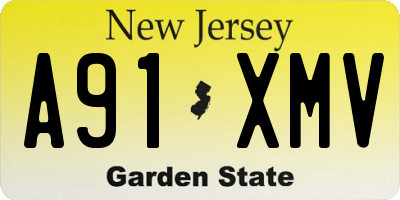 NJ license plate A91XMV